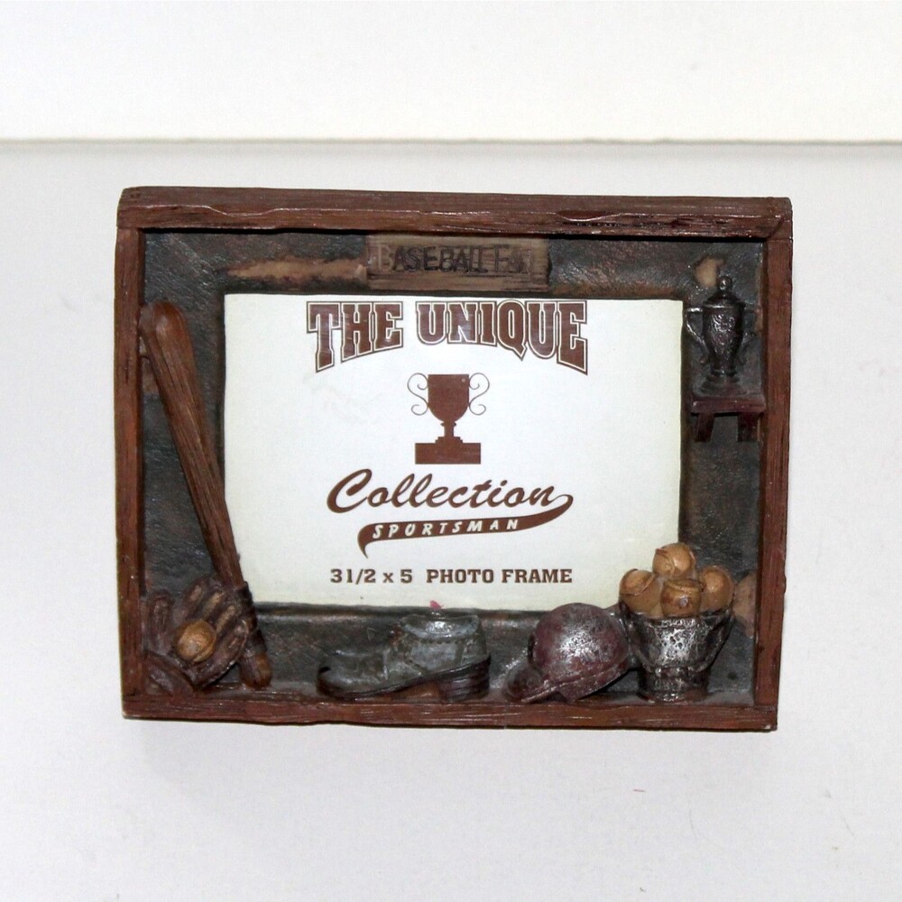 Baseball Photo Frame vintage sports 3D The Unique  2.5" x 3.5" glove bat